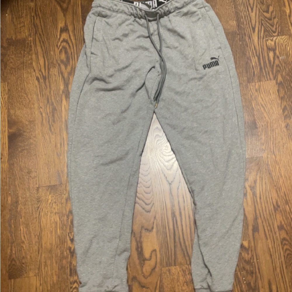 Puma Black and Gray Jogger Pants